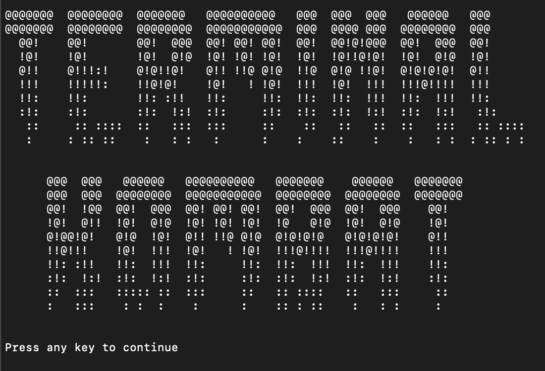 Terminal window with the words Terminal Combat